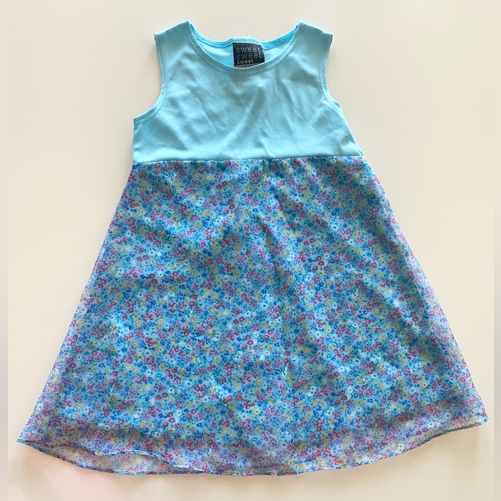 Sweet Soda Girls Floral Dress - Blue
